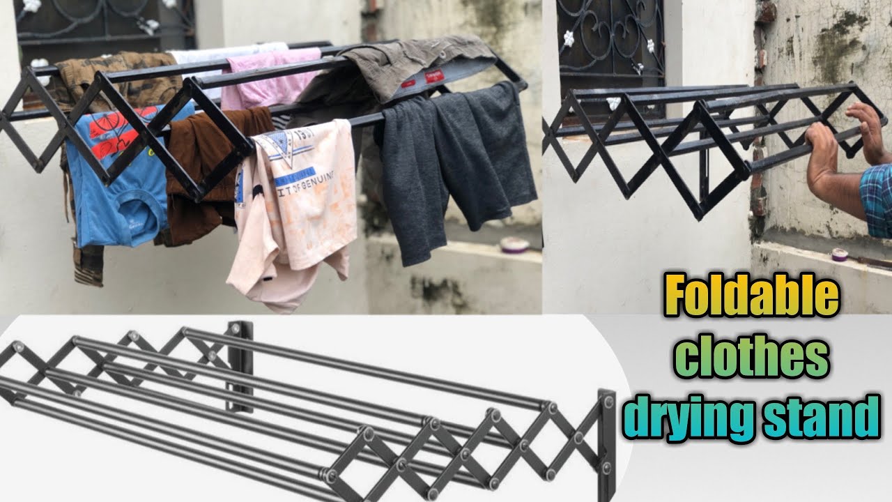 Cloth Hanger for Drying//Make a foldable clothes rack//wall mounted drying rack