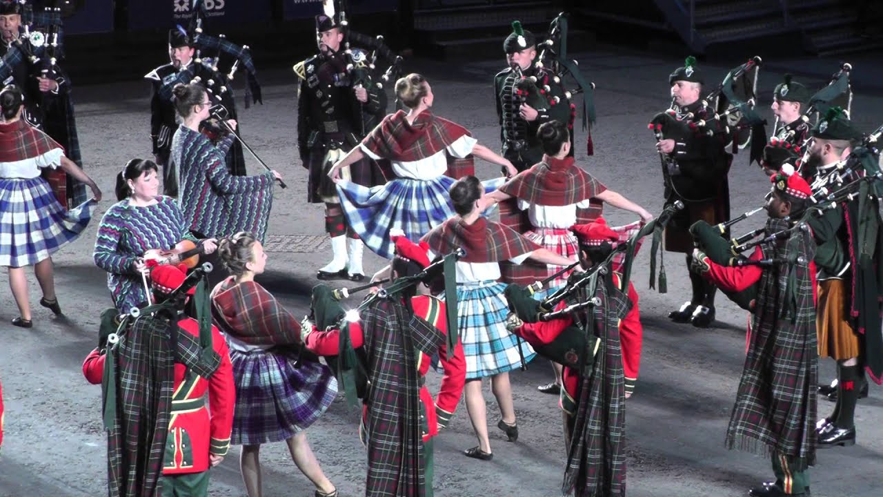 Morgan Bamford, world champion dancer, leading the dancers at the Edinburgh Tattoo 2014