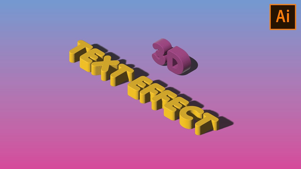 How to create 3D text effect in adobe illustrator 2023 in telugu