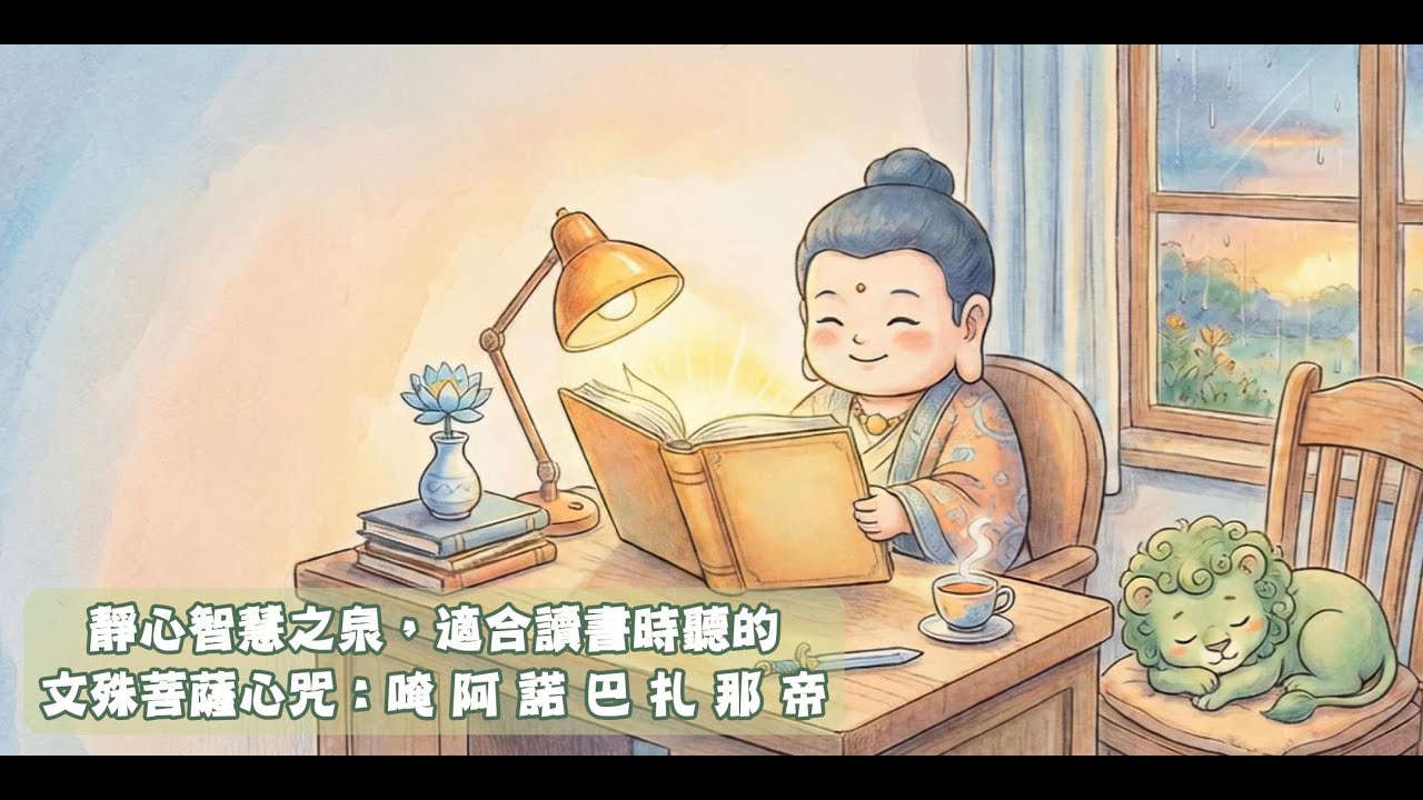 靜心智慧之泉：適合讀書時聽的文殊菩薩心咒（唵阿惹巴扎那帝）勉強に最適な文殊菩薩真言 공부할 때 듣기 좋은 문수보살 지혜진언 #文殊菩薩心咒 #文殊菩薩真言 #文殊心咒 #靜心 #讀書 #智慧