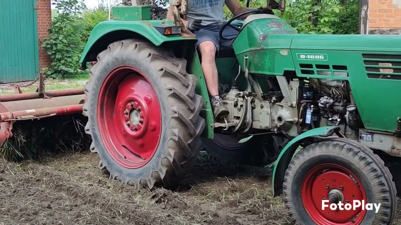 Deutz D4006s mit Krone Rotoregge und Grubber
