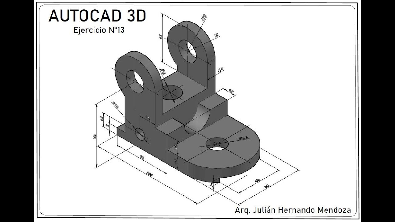 AutoCAD 3D Ejercicio 13