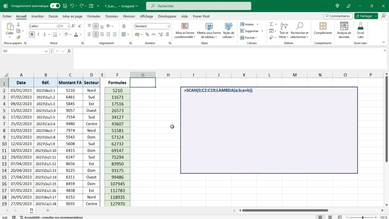 Excel - Fonction SCAN (Utilisateurs 365), parcourir un tableau ...