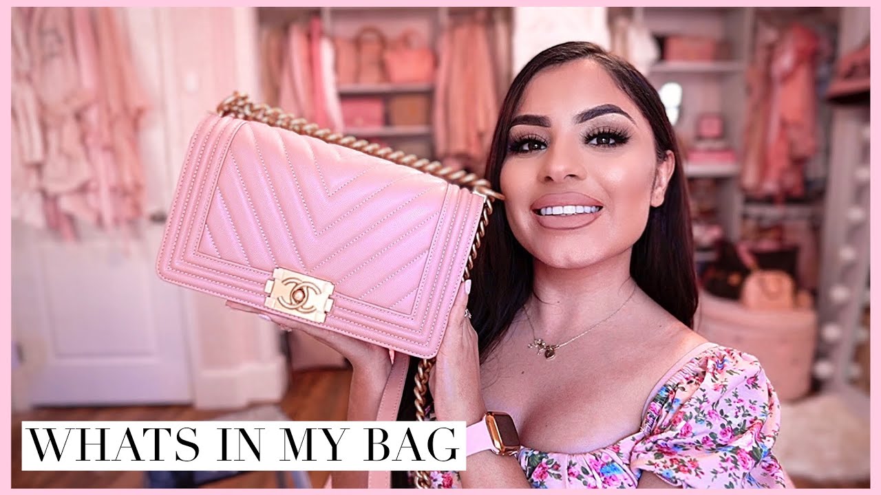 What's In my Bag? | Pink Chanel Le Boy