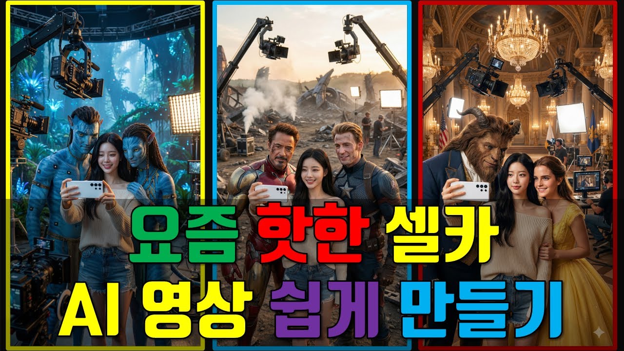 영화 촬영장에서 주인공과 셀카 찍는 AI영상 만드는 방법