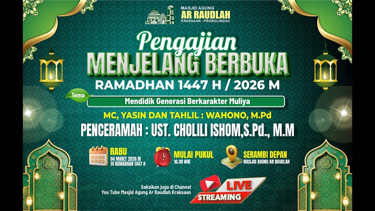 🔴LIVE HARI KE-14 - PENGAJIAN MENJELANG BERBUKA PUASA 1447 H / 2026 M