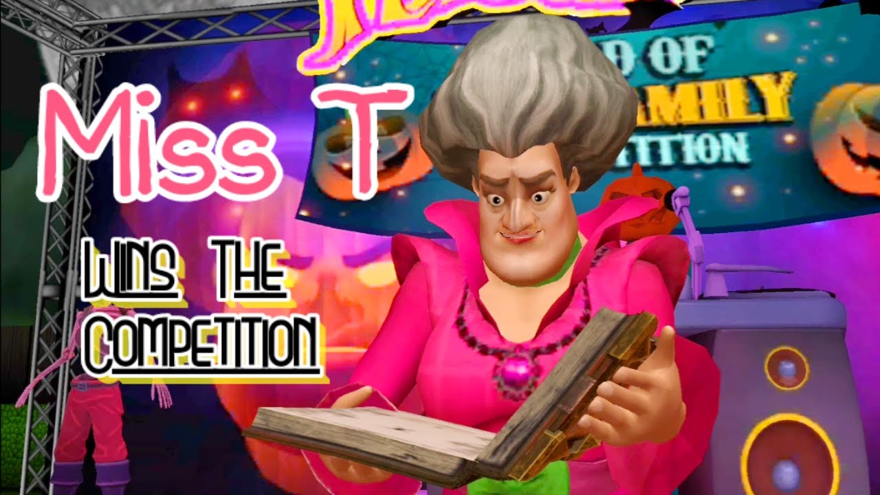 Miss T Dominates The ZNK Halloween Competition In Scary Teacher 3D