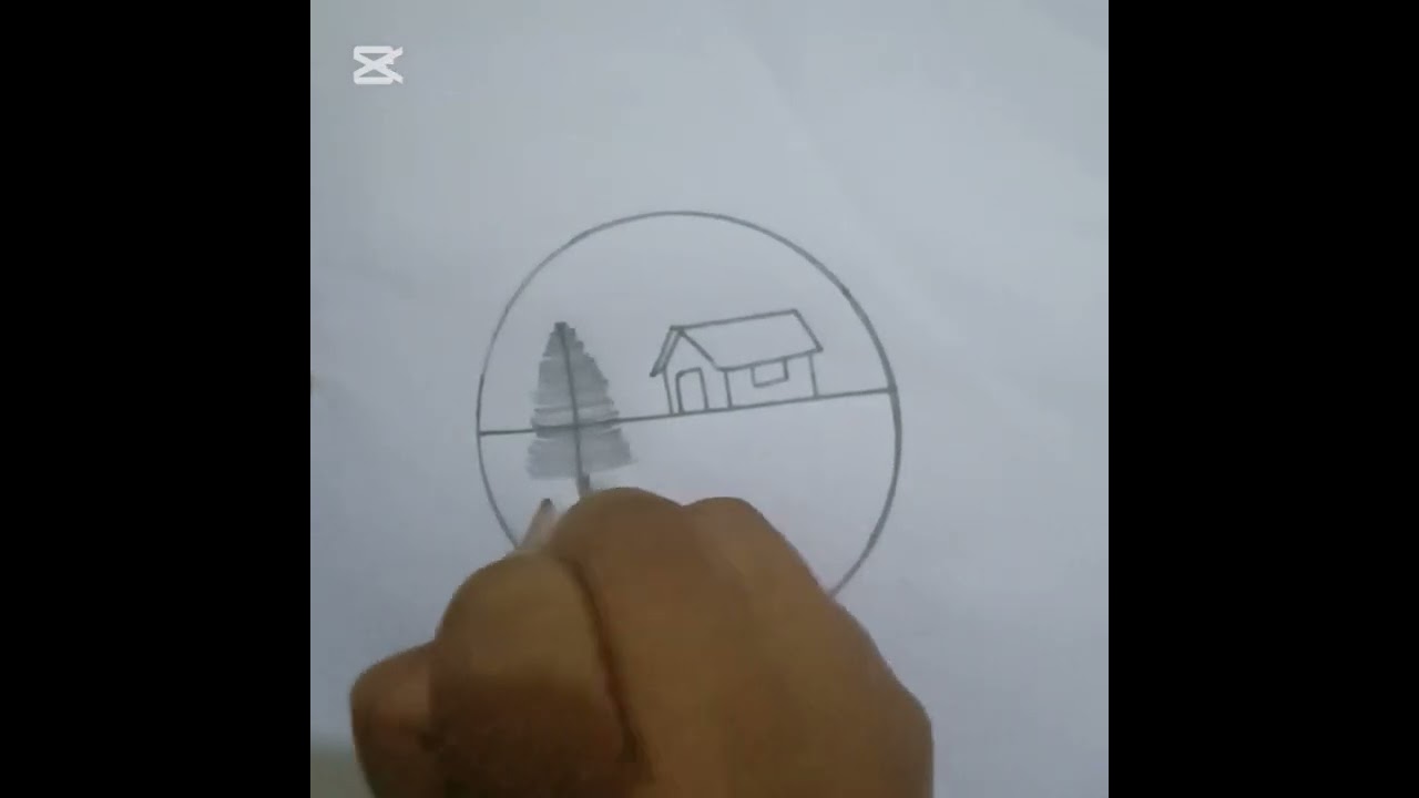 simple village drawing 