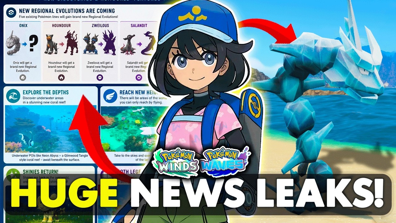 HUGE POKEMON WINDS & WAVES News & Leaks! 5+ New Regional Evolutions Hinted & NEON ABYSS 300+ Pokedex