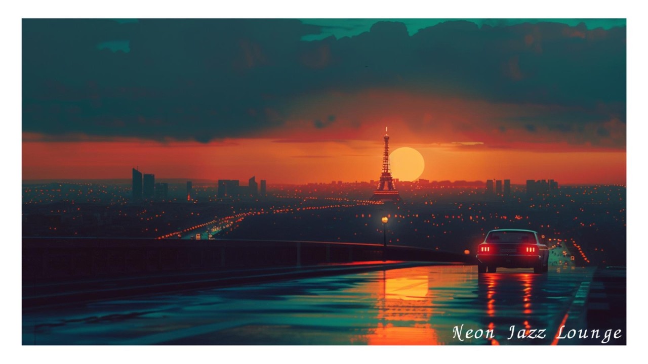 Paris Sunset Skyline Jazz House Mix | Golden Rooftop Drive | for Deep Work