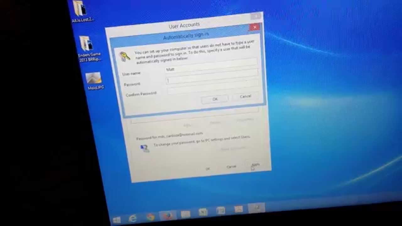 Auto login with Win 8
