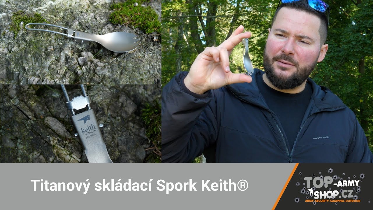 Titanový skládací Spork Keith® Titanová lžička a vidlička v jednom! Rigad
