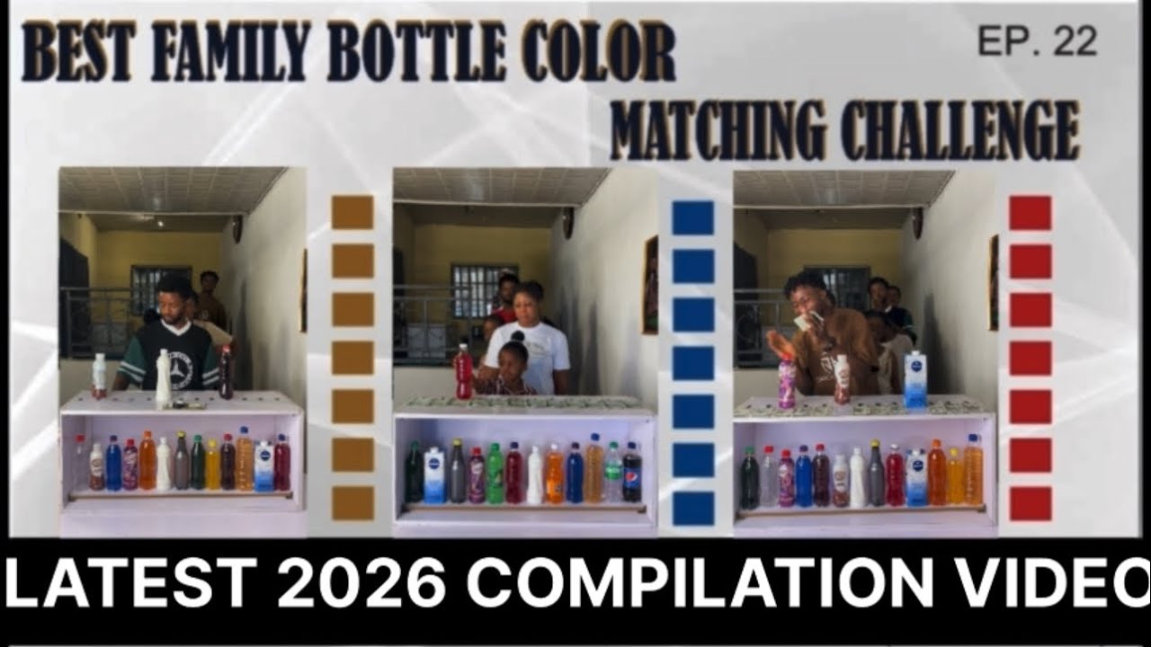 THE THE BEST INTERESTING & VERY ENTERTAINING TWELVE 12  BOTTLE COLOR CHALLENGE - FAMILY GAME SHOW 