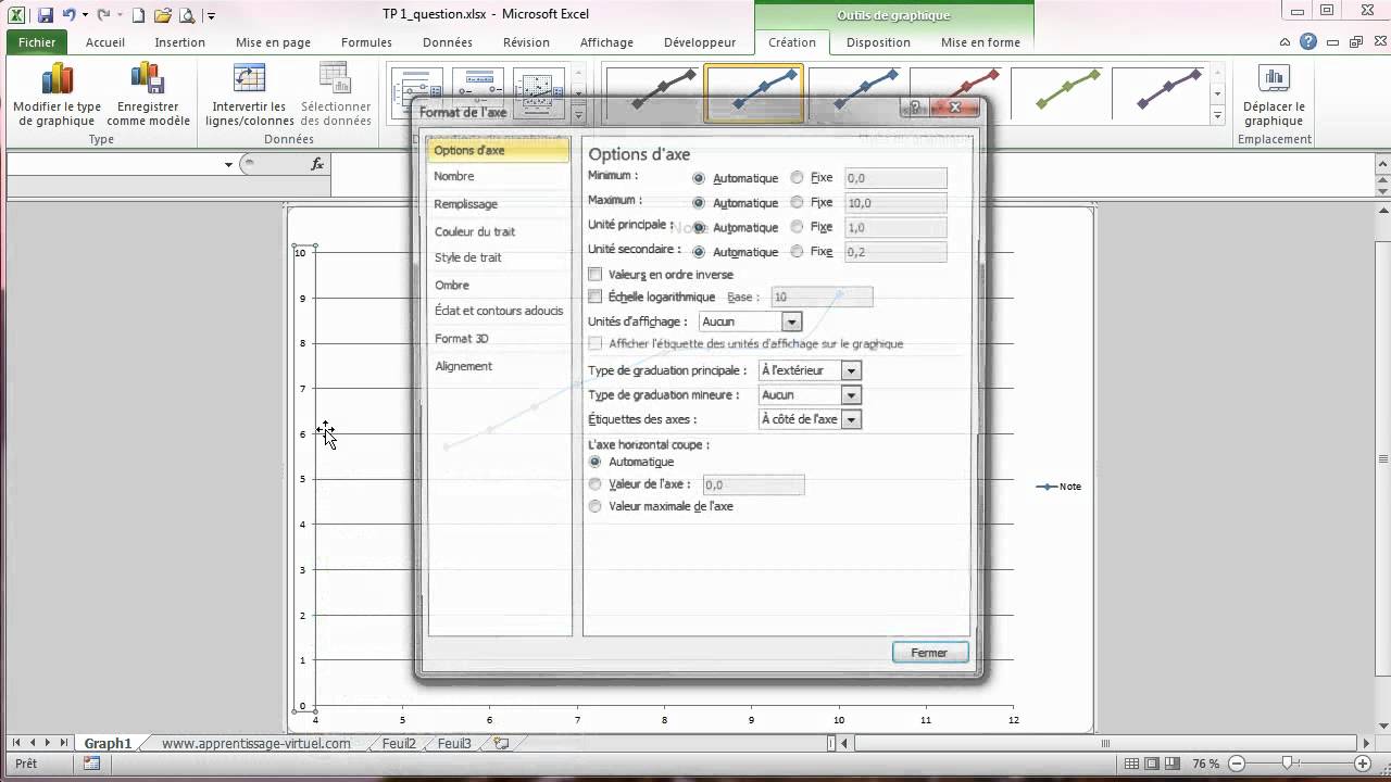 Correction TP Excel n°12 : Analyse de tendance et choix du modèle
