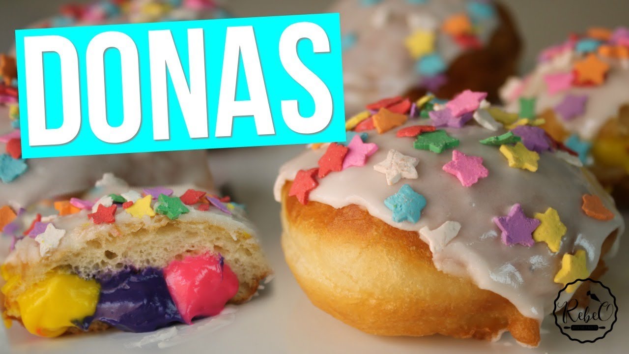 Donas Caseras Rellenas de Arcoiris | RebeO