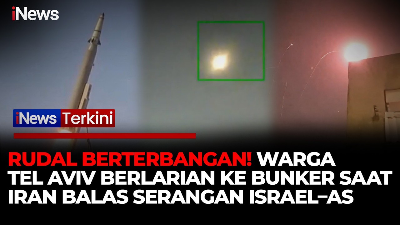 LANGIT TEL AVIV MEMBARA! Rudal Iran Hujani Israel, Warga Lari Selamatkan Diri ke Bunker
