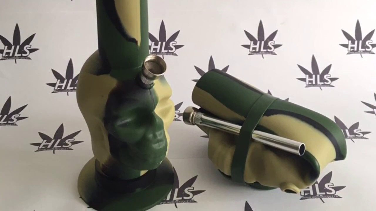 Totenkopf Camo Silikonbong (HighLifeStyle.ch)