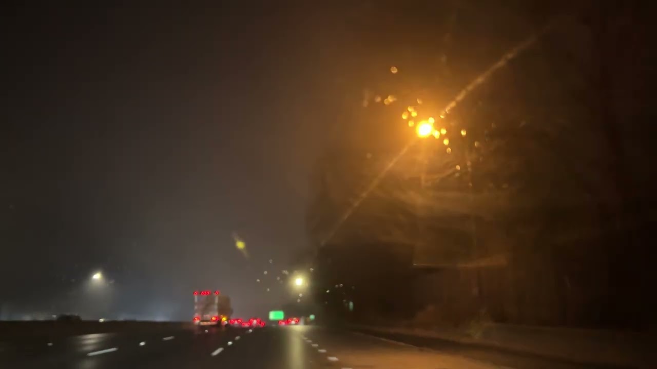 Rainy & Foggy Night Highway Drive in America | Relaxing ASMR #asmr #driving #usa 
