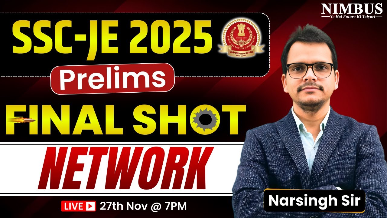 Network Complete Revision for SSC JE 2025 🚀 Network Marathon for SSC JE 2025 Exam | Electrical Engg.