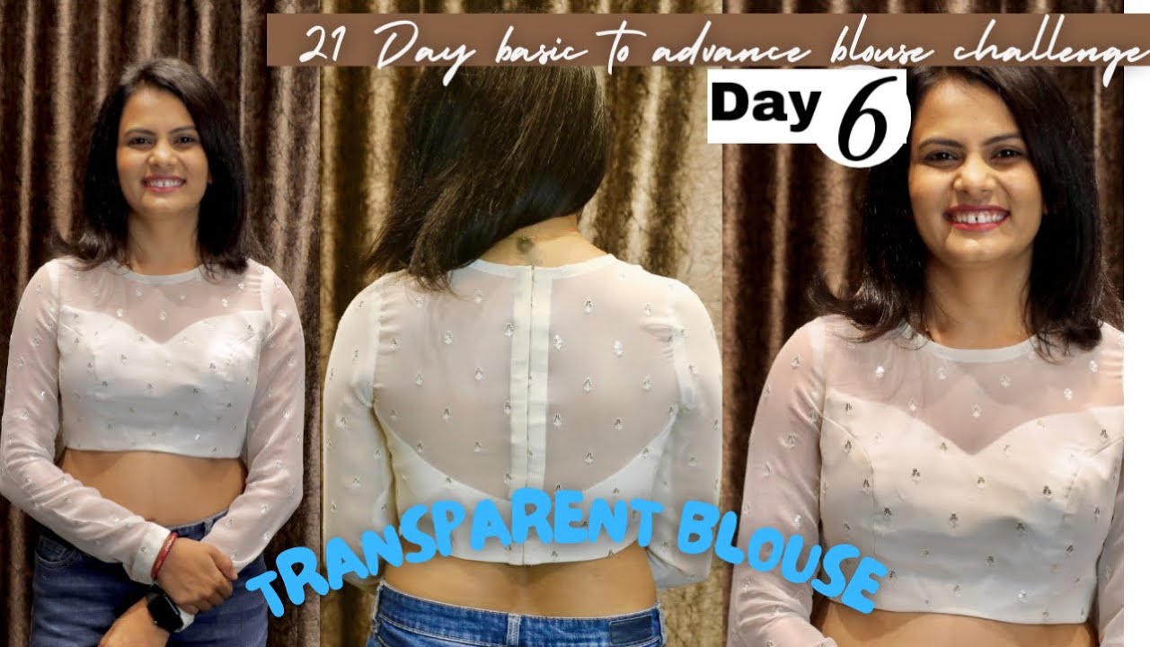 How To Make Pack neck Blouse Full Step By Step Tutorial | Transparent Blouse Cutting & stitching