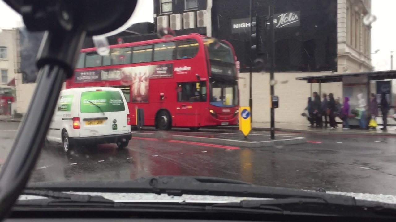 Driving in London through Rain