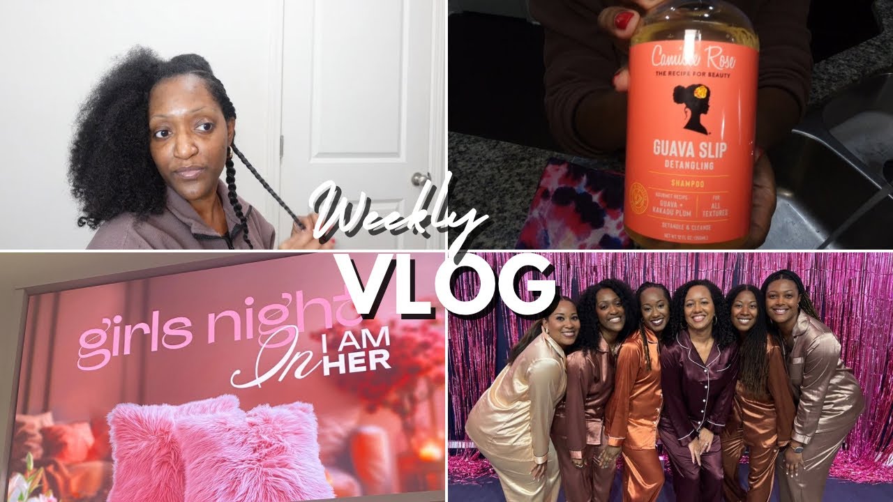 VLOG| Wash & Style My Natural Hair, GRWM, Girls Night at Church + Sunday Reset