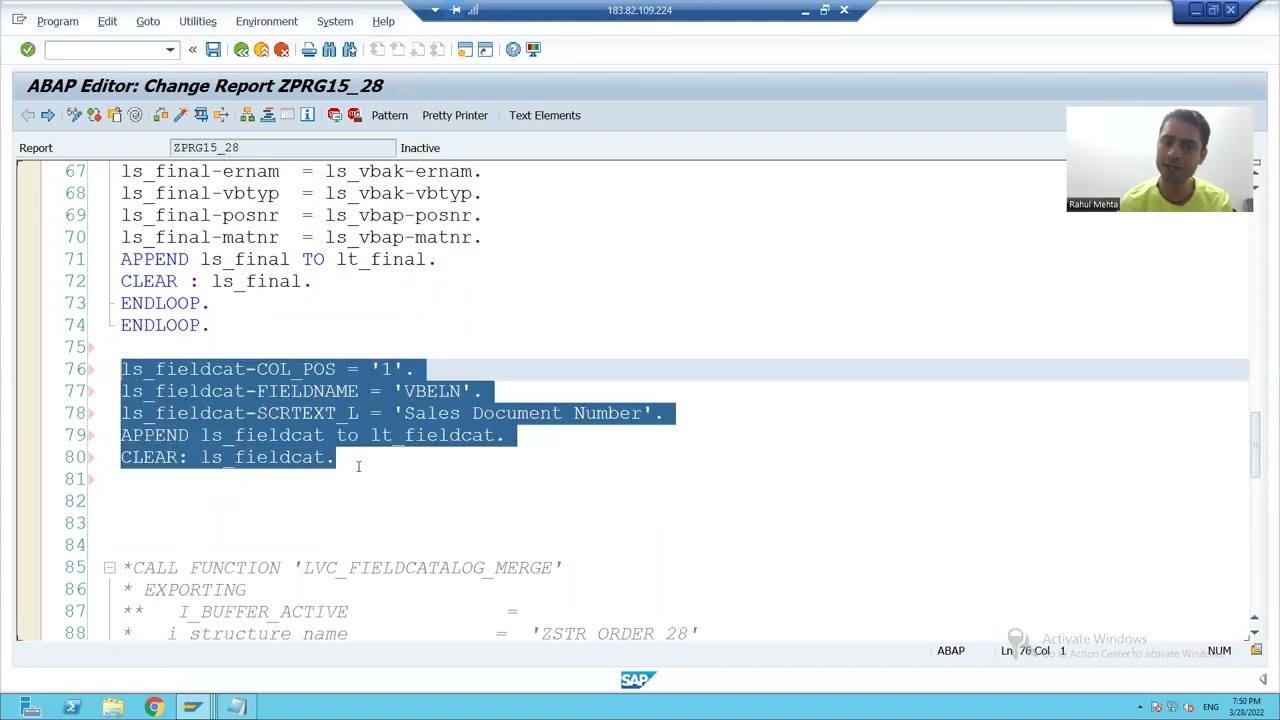 52 - ABAP OOPS - ALV by CL_GUI_ALV_GRID - Creation Part7