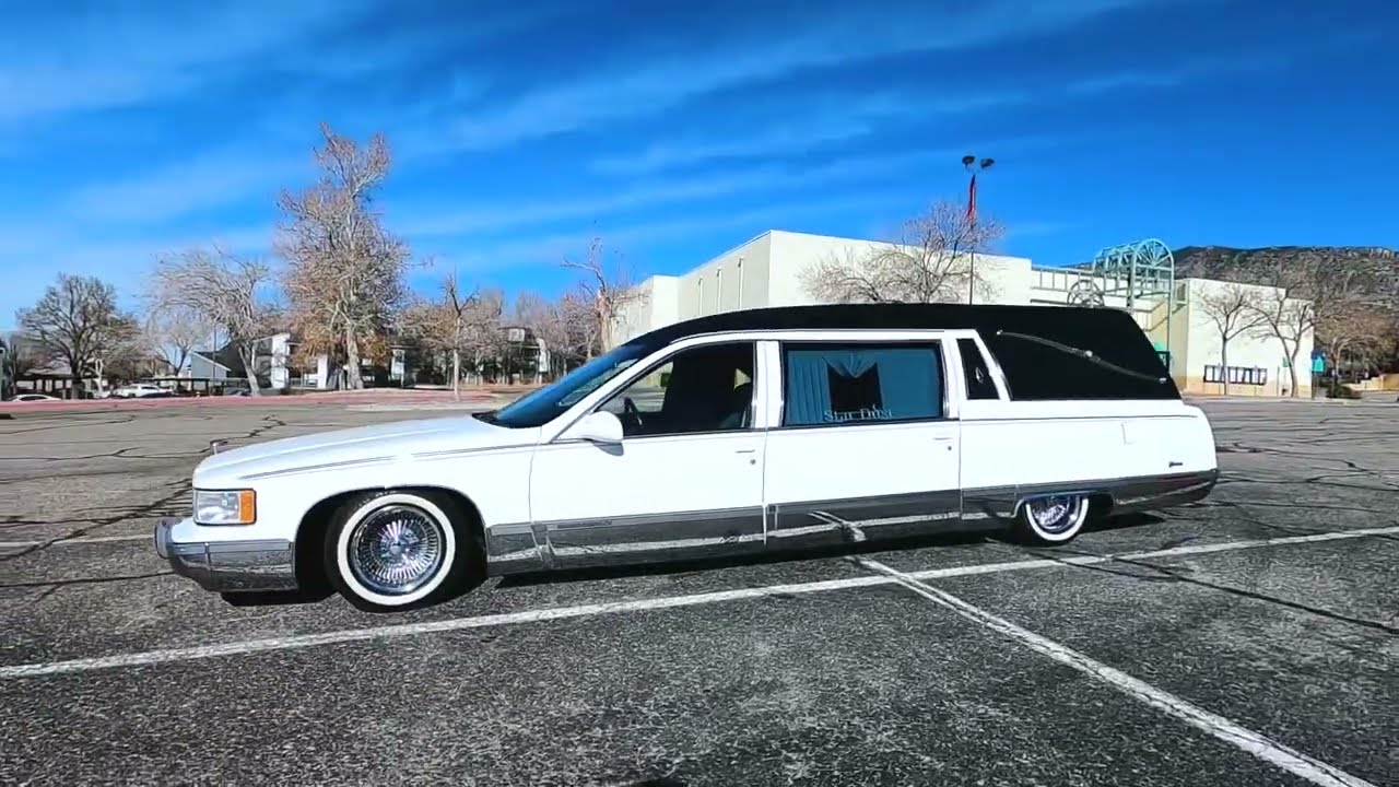 1995 Cadillac Fleetwood hearse on bags