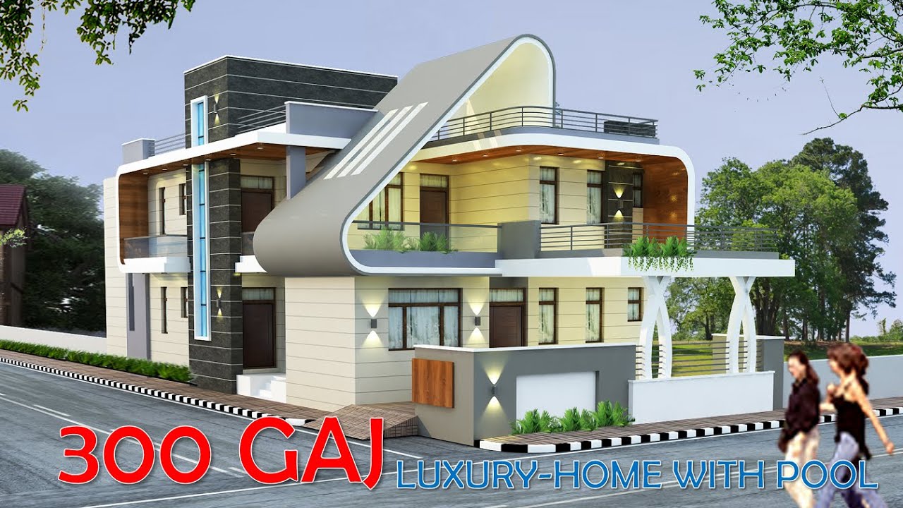 35 x 90 Bunglow Modren Design on a 300 Gaj Plot: Swiming pool, 2 car parking" Plan ID - 104