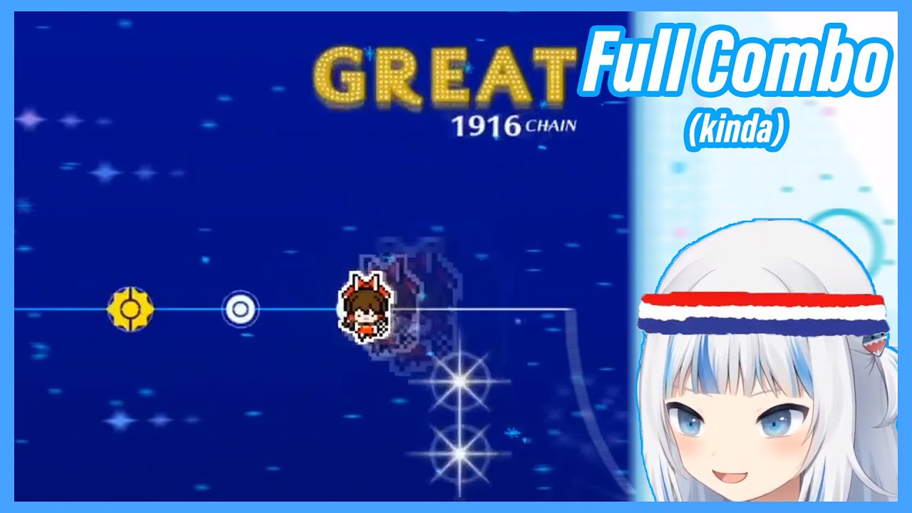Gawr Gura being a god at rhythm games again