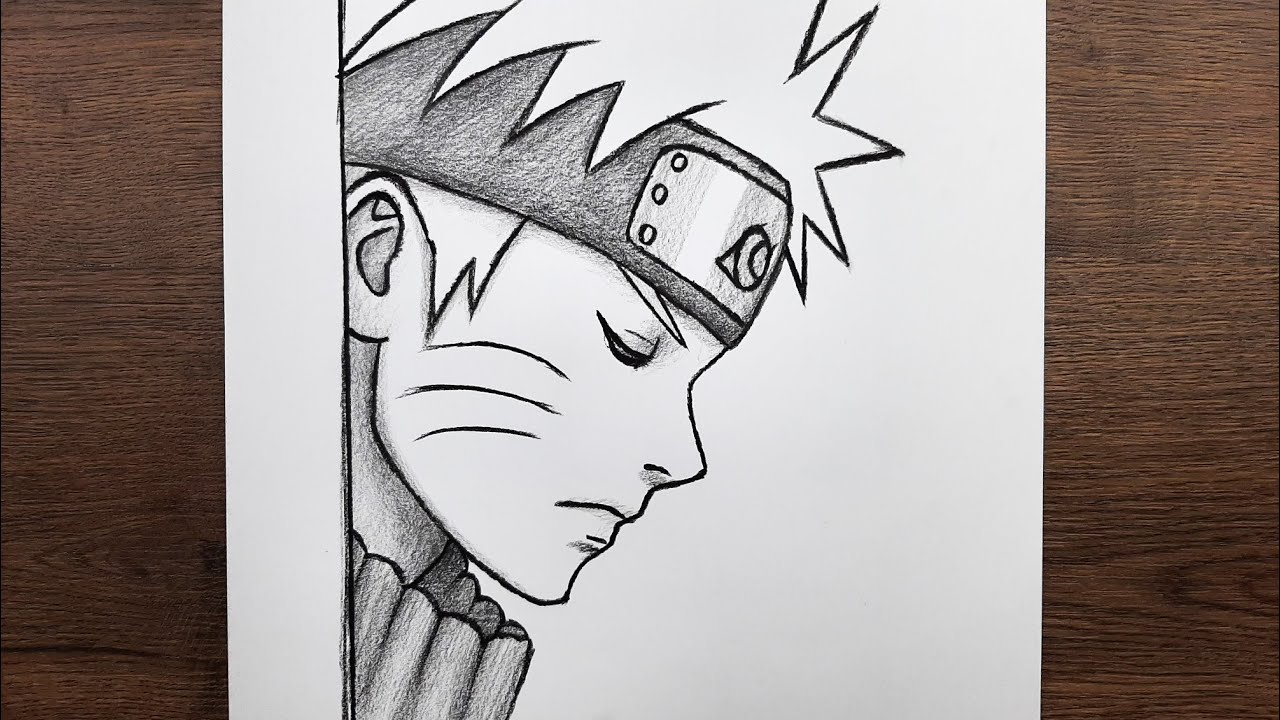 Easy anime drawing, how to draw anime picture, step by step drawing tutoial, Naruto drawing