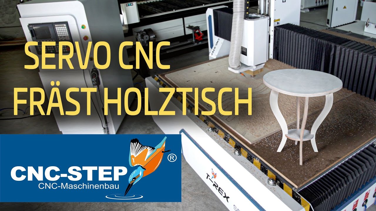 CNC-STEP | SERVO Portalfräse - Holztisch fräsen in 10 Minuten