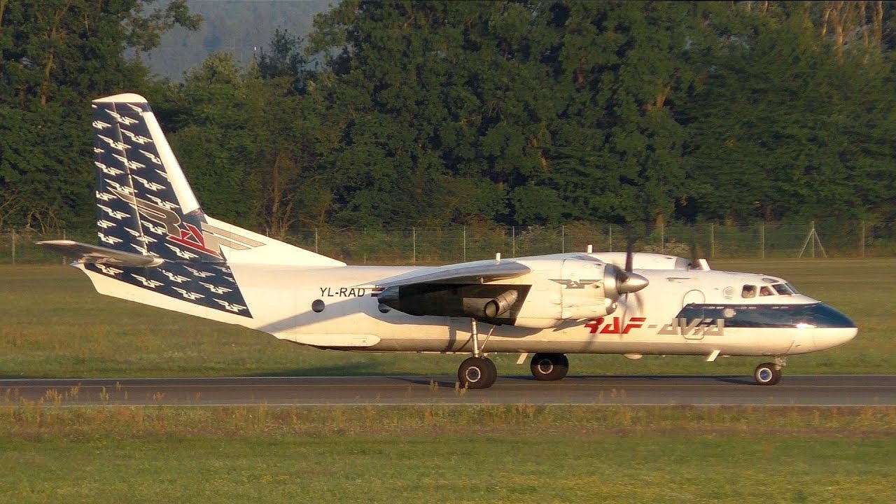 RAF Avia Antonov An-26B landing at Graz Airport | YL-RAD