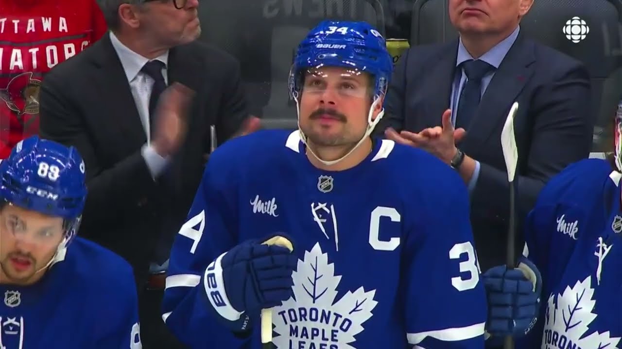 Leaf fans boo their Capitan Austin Matthews when Team honours his gold medal vs Senators  Feb 282026