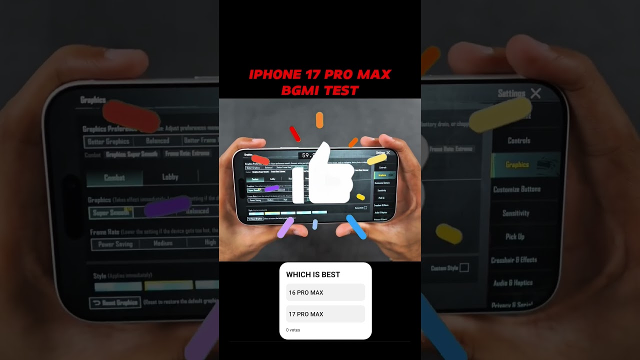 iPhone 17 Pro Max Bgmi Test 120Fps Test Graphics Test #iphone17promax #bgmi #shorts