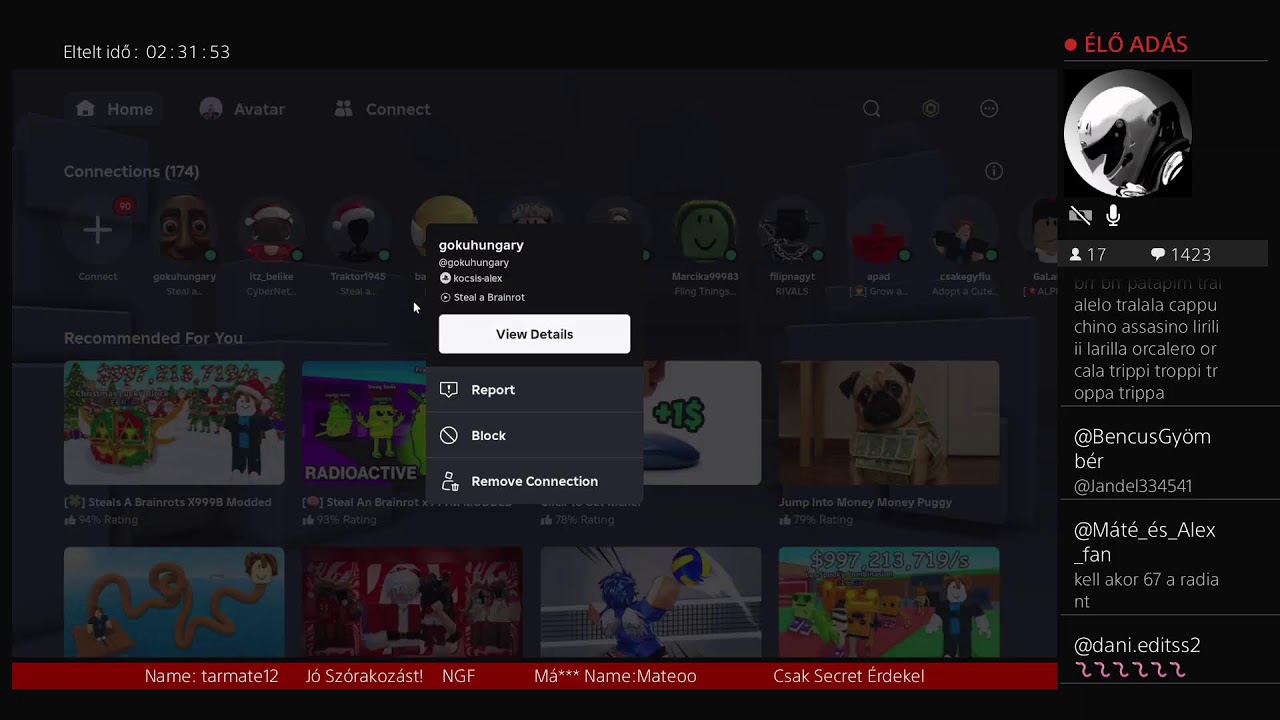 Roblox Magyar Live! Steal A Brainrot Trading