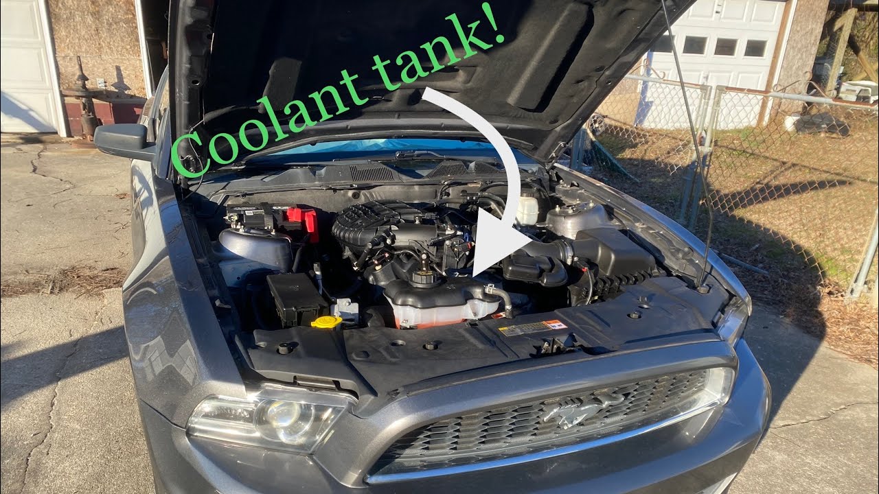 2014 mustang Coolant tank replacement.