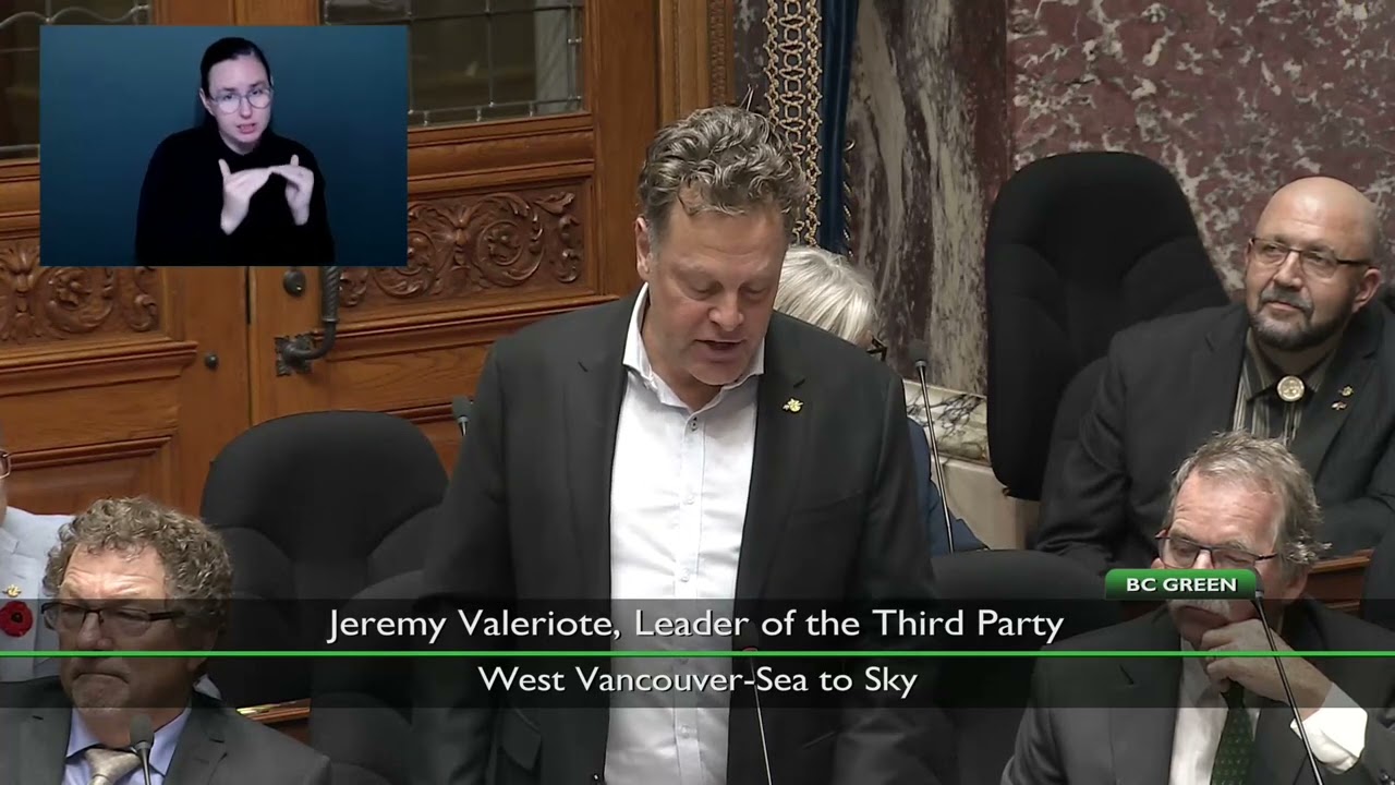 Oct. 23, 2025 - MLA Valeriote welcomes BC Greens Leader Emily Lowan to the house!
