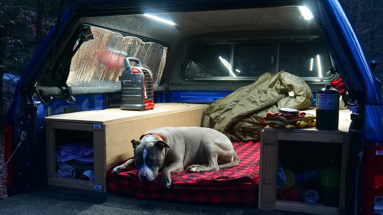 Winter Truck Camping With My Dog