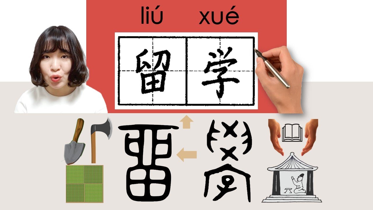 【NEW HSK3】/HSK3/留学/留學/liuxue_(to study abroad)How to Pronounce & Write Chinese  Character #newhsk3