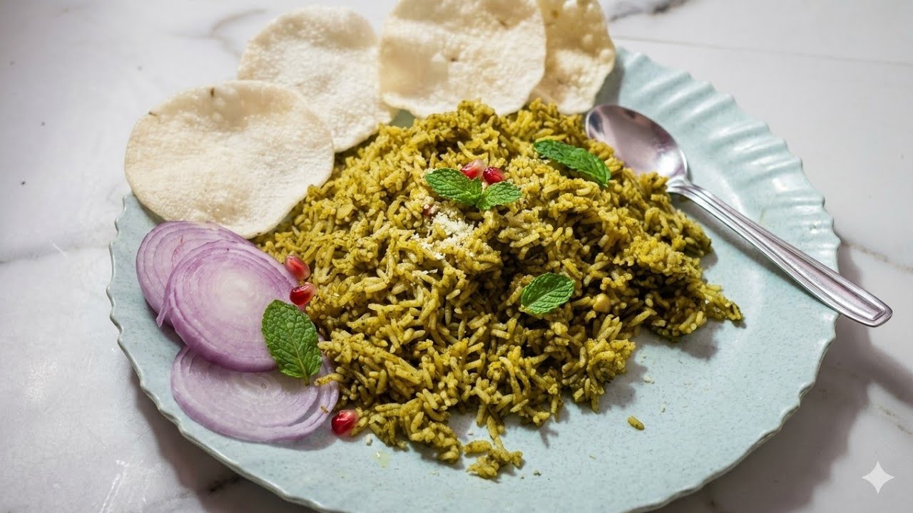 Palak pulao Recipe #healhtyrecipes#food#cooking #pulao 