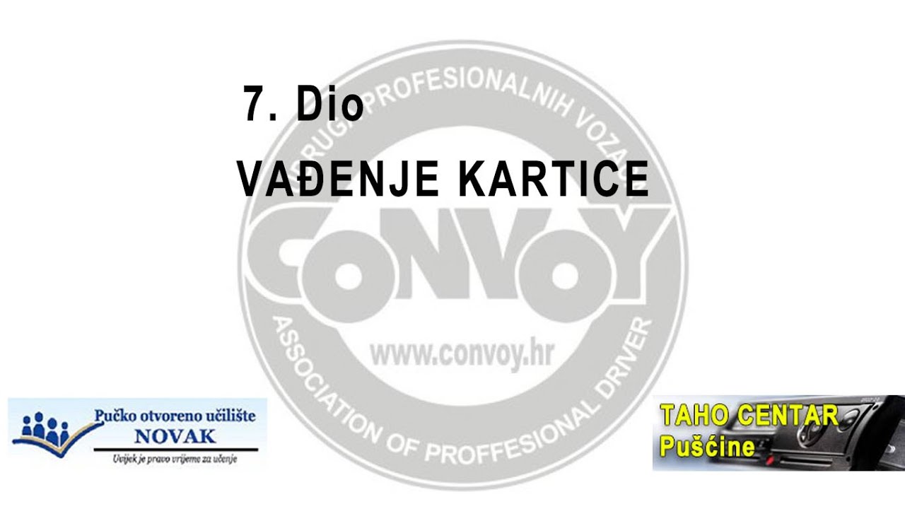 7. dio besplatne radionice o korištenju tahografa vezano uz EU direktivu 561/2006. Vađenje kartice