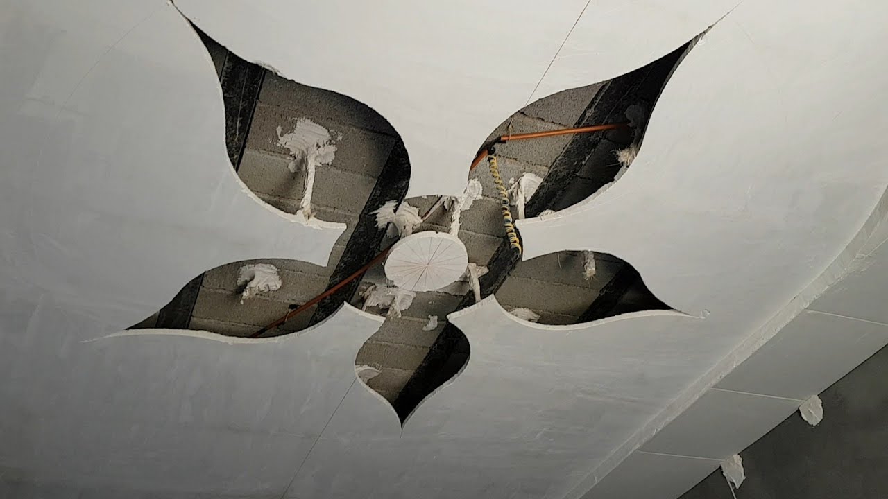 طريقة تصميم وتقطيع سقف الجبس Method of designing and cutting gypsum ceiling