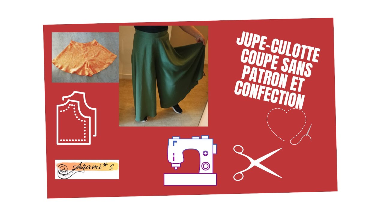 Comment couper une jupe-culotte sans patron et la couture pas à pas