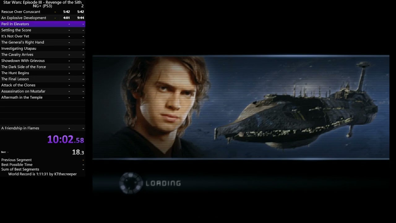 [PS3 WR] Star Wars: Episode III - RotS Game NG+ Speedrun in 1:22:31