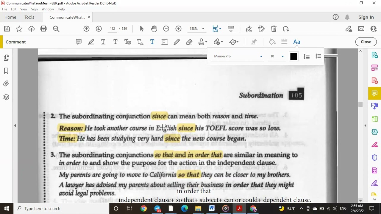 Subordinating Conjunctions of Place, Reason and Purpose- Part 3