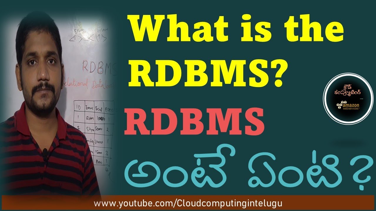 Day#38 | What Is the RDBMS? | MySQL | Database | Cloud Computing In Telugu | Amazon Web Services