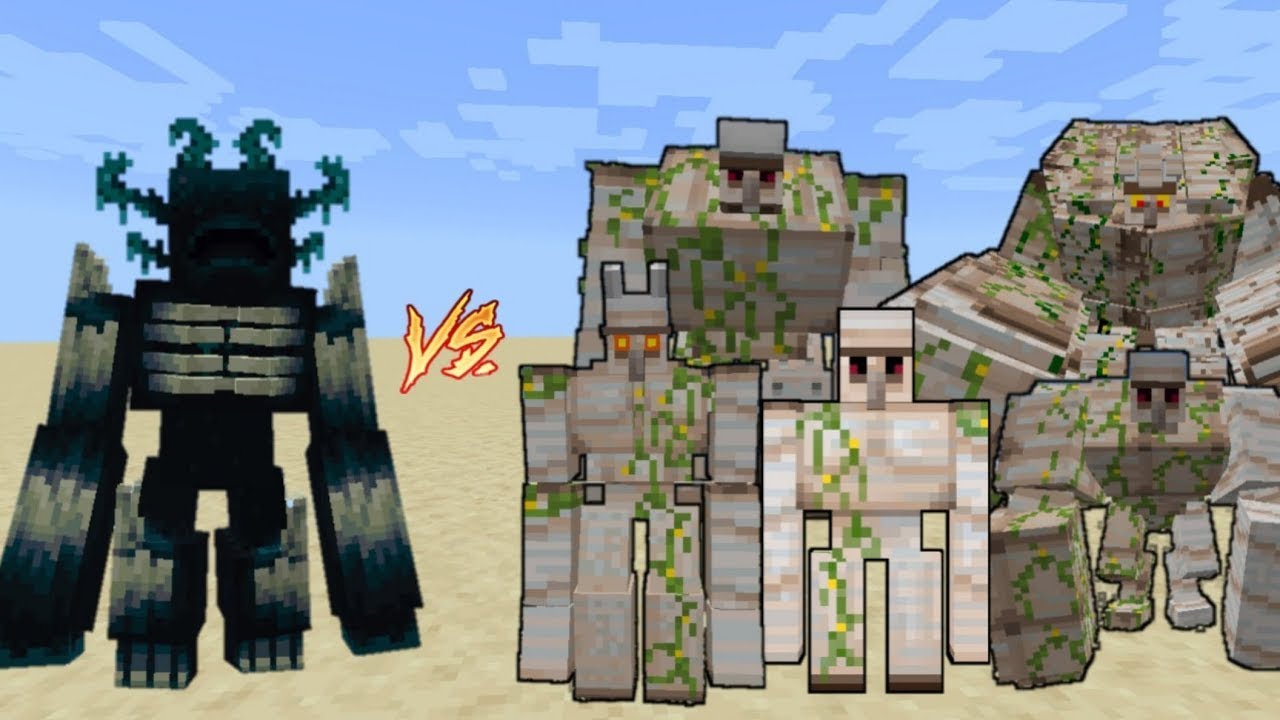 Minecraft warden Vs golem pillager ???