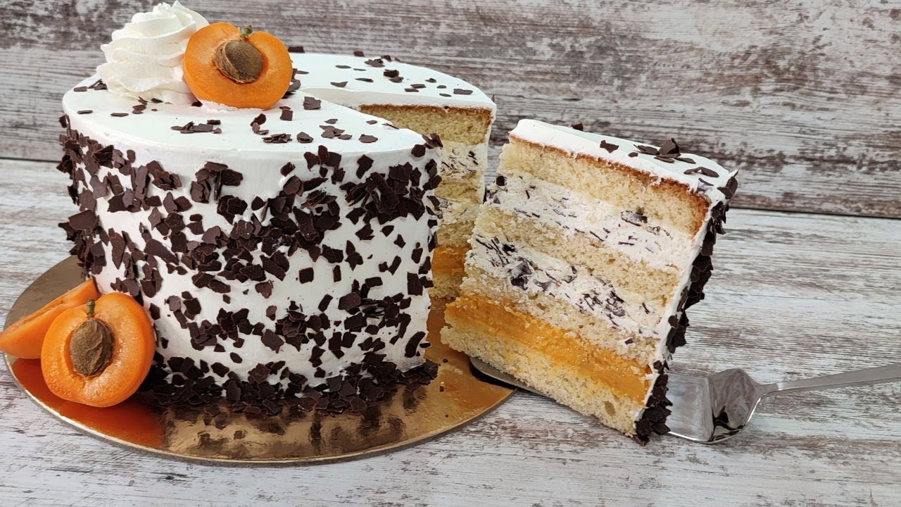 торт АБРИКОС-STRACCIATELLA! БЕЗ желатина! Рецепт абрикосового курда!