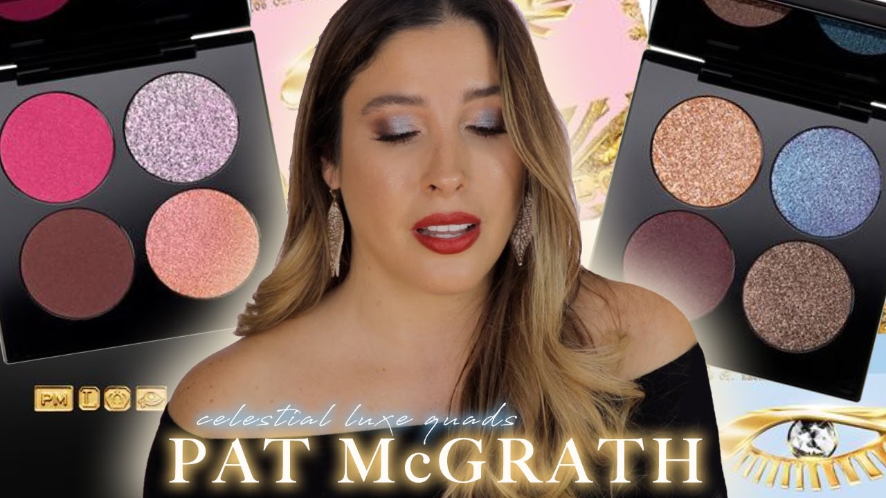 PAT McGRATH CELESTIAL DIVINITY LUXE QUADS Swatches Comparisons Review RISQUE ROSE INTERSTELLAR ICON